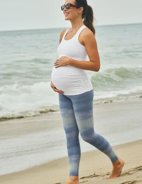 Watercolor Waves Love The Bump Maternity Legging