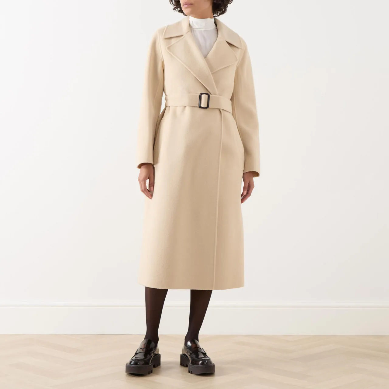 Weekend Max Mara Manu Sand Belted Wrap Coat