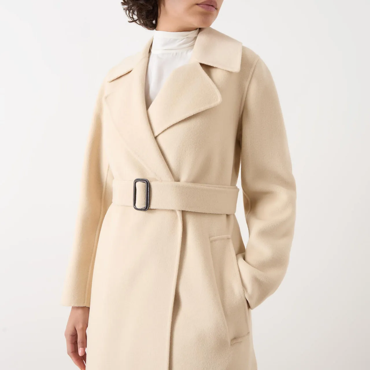 Weekend Max Mara Manu Sand Belted Wrap Coat