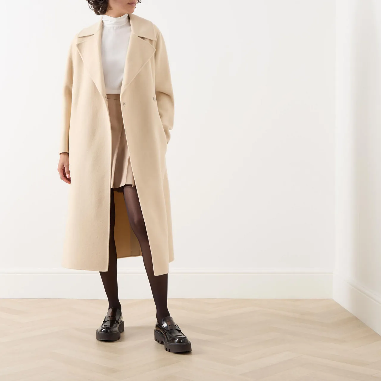 Weekend Max Mara Manu Sand Belted Wrap Coat