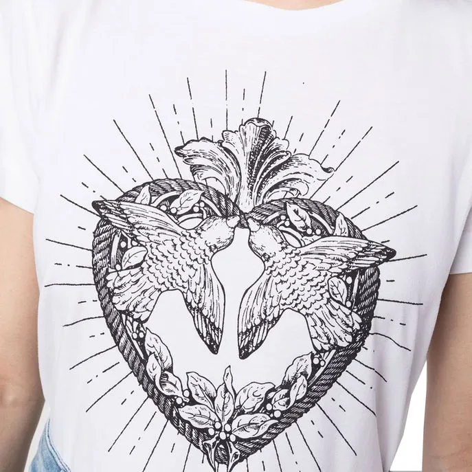 White Heart Jersey T-shirt