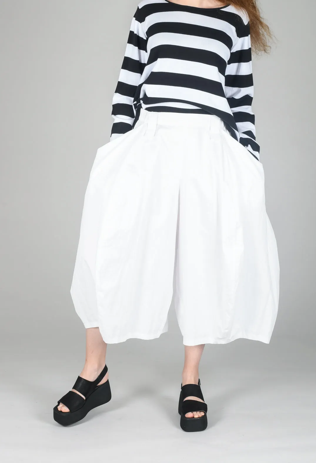 Wide Leg White Tulip Pants