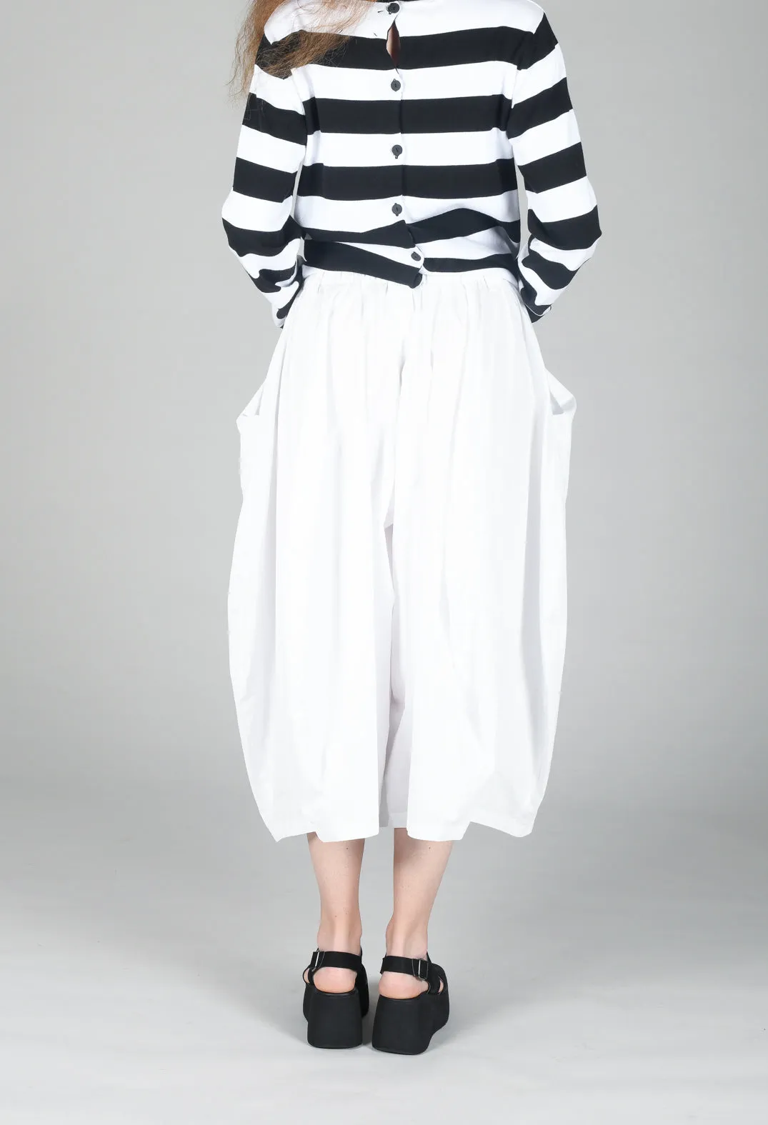 Wide Leg White Tulip Pants