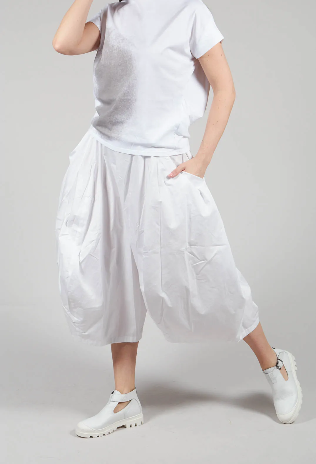 Wide Leg White Tulip Pants