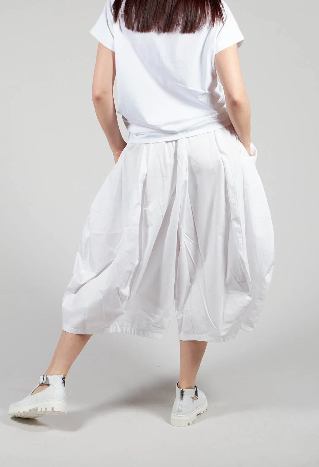 Wide Leg White Tulip Pants