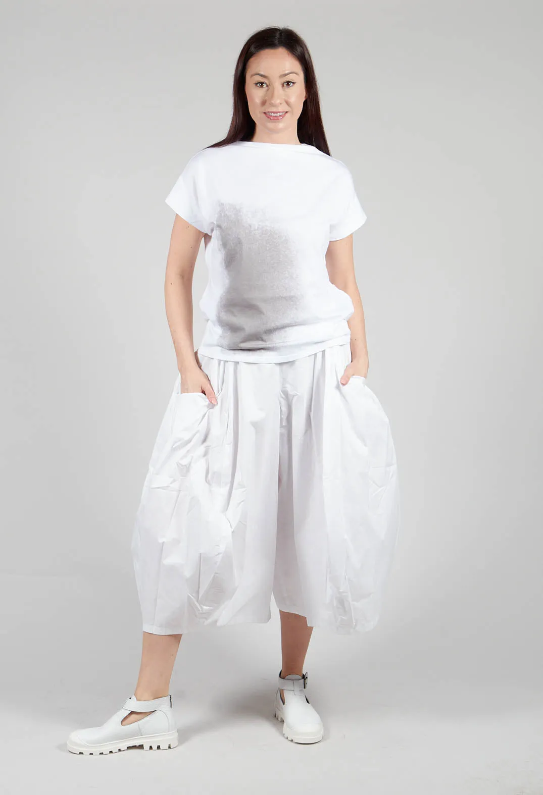 Wide Leg White Tulip Pants