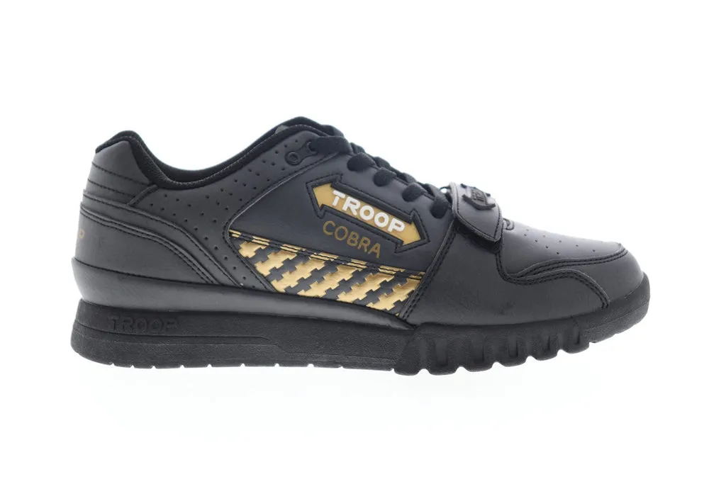 World Of Troop Cobra Black Leather Sneakers