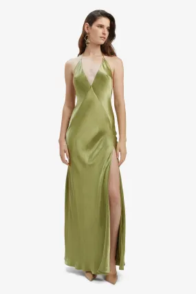 Khaki Yve Halter Dress