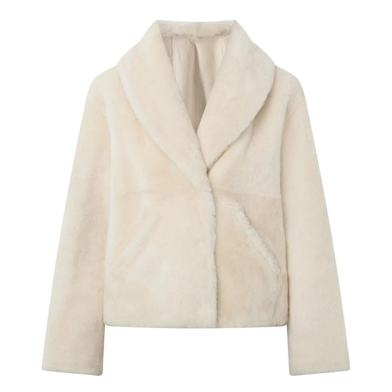 Yves Salomon Shearling A1006 Meringue Coat