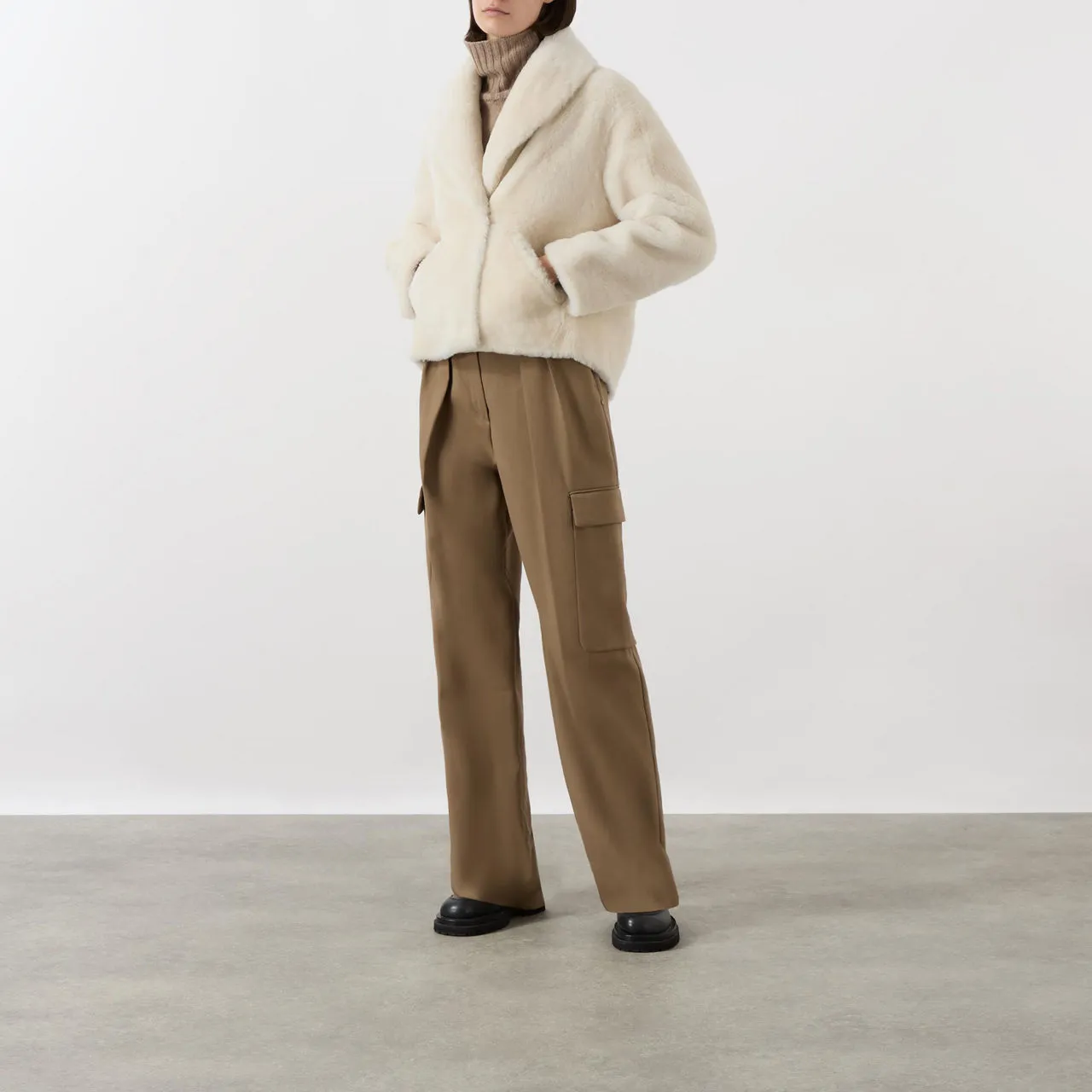 Yves Salomon Shearling A1006 Meringue Coat