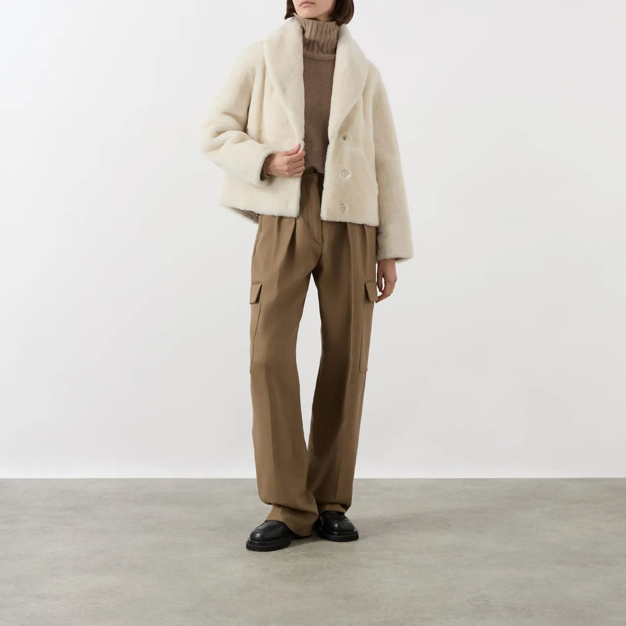 Yves Salomon Shearling A1006 Meringue Coat