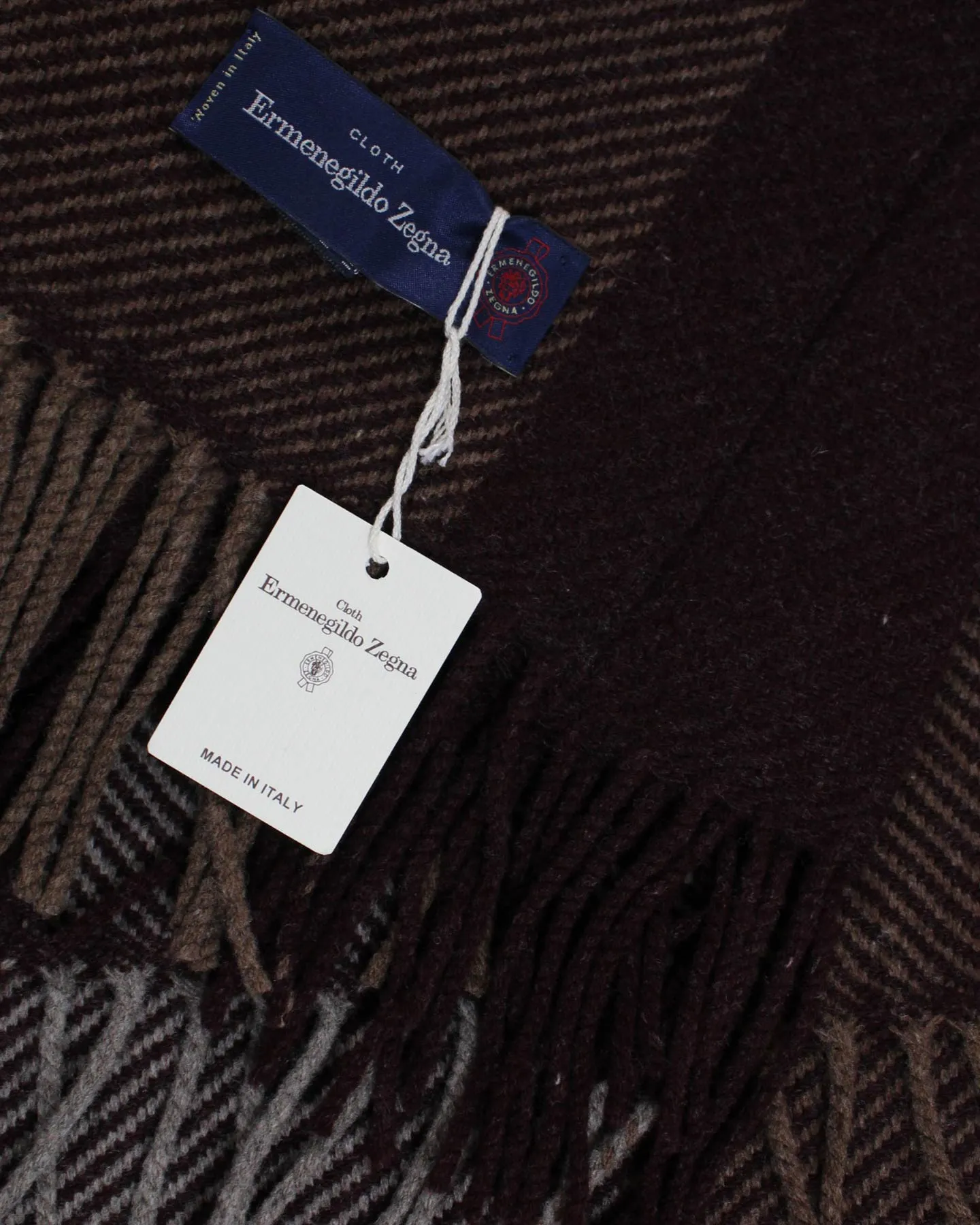 Zegna Wool Throw Blanket Dark Brown Maroon Design - Discount Offer.