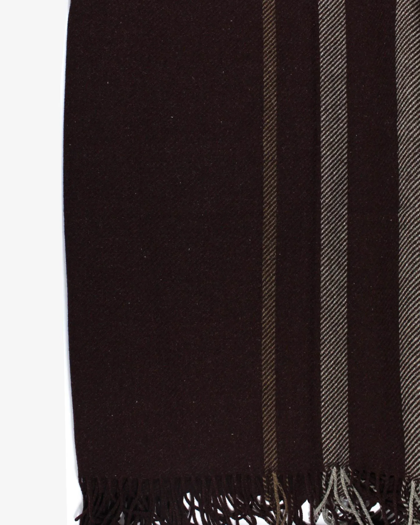 Zegna Wool Throw Blanket Dark Brown Maroon Design - Discount Offer.